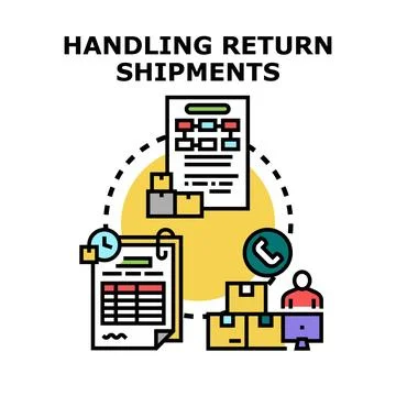 Handling return shipments process with logistics management Stock Illustration