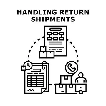 Handling return shipments process with logistics management Stock Illustration