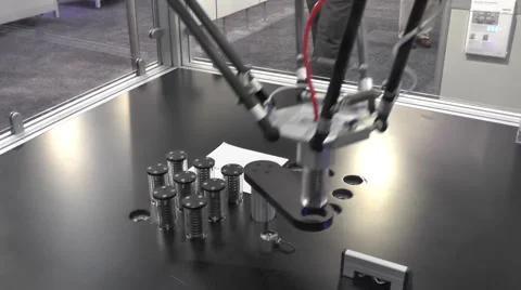 Handling Robot at Industrial Fair 스톡 동영상 56489081