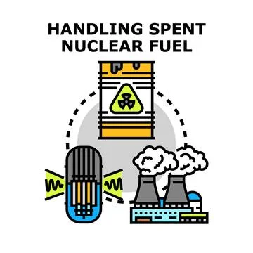 Handling spent nuclear fuel process vector illustration Stock Illustration