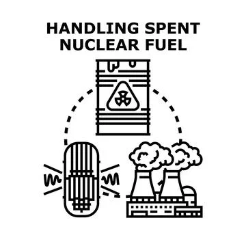 Handling spent nuclear fuel process vector illustration Stock Illustration