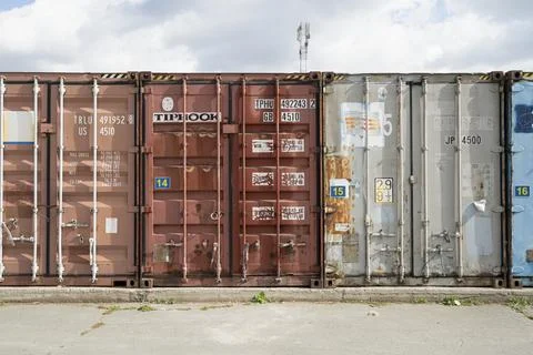 Handling stack of container shipping, Container shipping yard. Foto stock