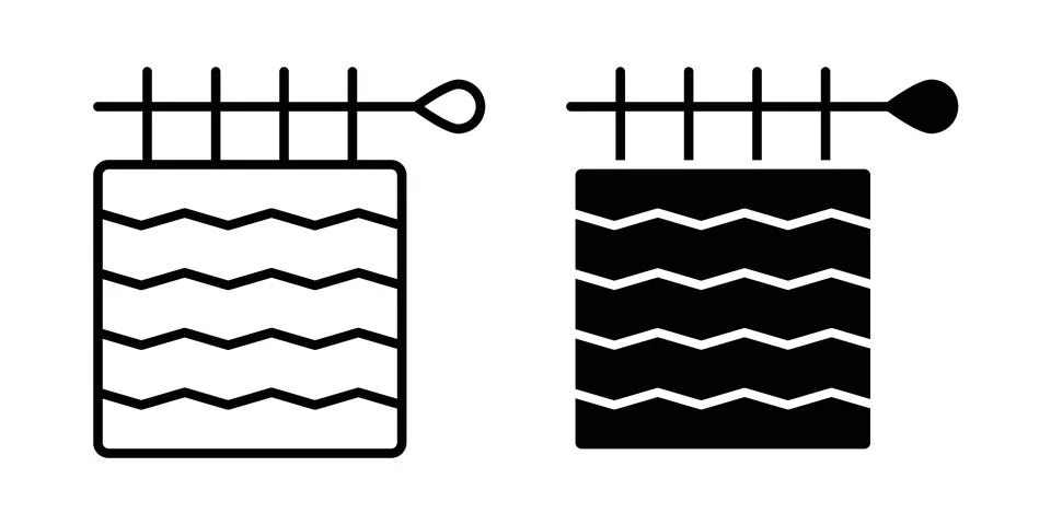 Handloom icon linear versions pack on white background Illustrazione stock