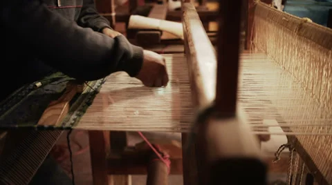 Handloom weaver Stock Footage 34040514