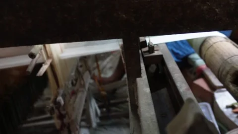 Handloom weaving machine Video stock 346726382