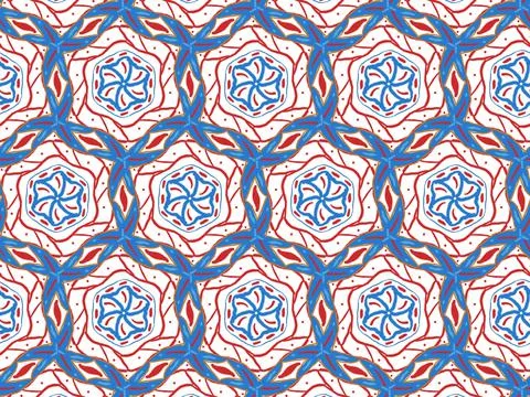 Handmade abstract textured seamless pattern illustration image Stock Illustration