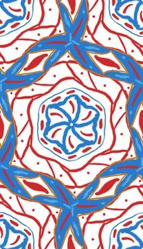 Handmade abstract textured seamless pattern illustration image Stock Illustration