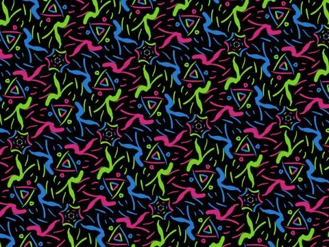Handmade abstract textured seamless pattern illustration image Stock Illustration