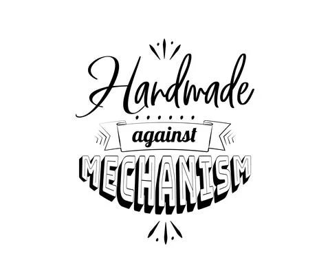 Handmade against mechanism, vector. Creativity against mechanism Stock Illustration