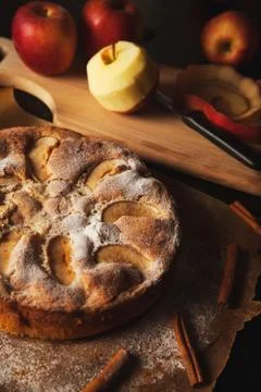 Handmade apple pie Stock Photos