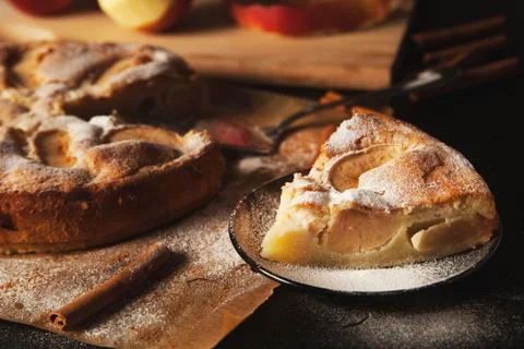 Handmade apple pie Stock Photos