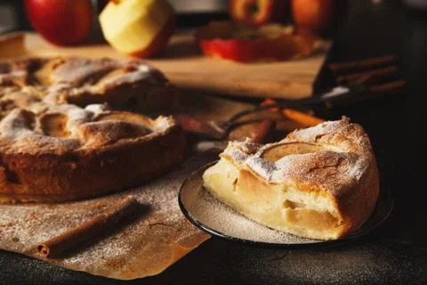Handmade apple pie Stock Photos