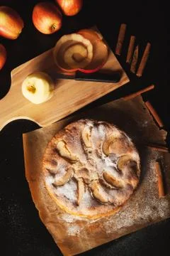 Handmade apple pie Stock Photos