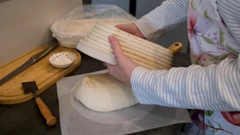 Handmade Artisan Bread Dough Ready for Baking Stock Footage 340653105