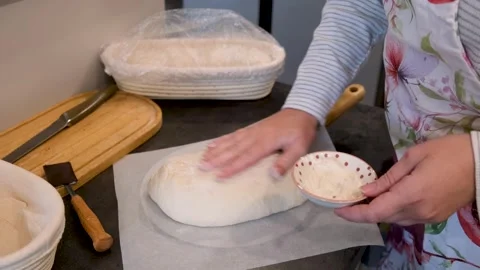 Handmade Artisan Bread Dough Ready for Baking Stock Footage 340653110
