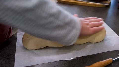 Handmade Artisan Bread Dough Ready for Baking Stock Footage 340653121