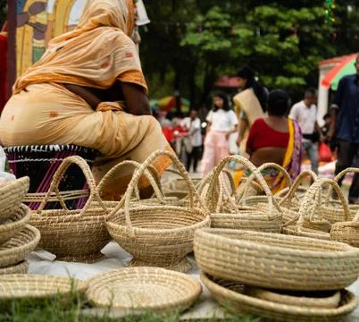 Handmade bamboo items Stock Photos
