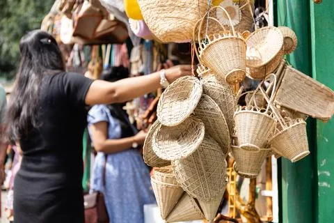 Handmade bamboo items Stock Photos