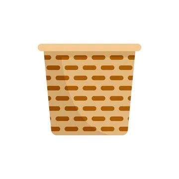 Handmade basket icon flat isolated Stock Illustration
