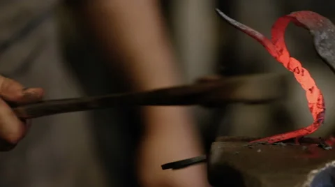 Handmade blacksmith forging metal Stock Footage 67741903