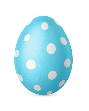 Handmade blue Easter egg isolated on a white. Stock Photos