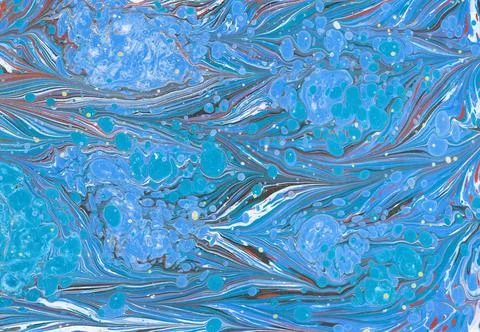 Handmade blue marbling art pattern Illustrazione stock