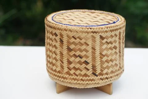 Handmade box made from bamboo. Stock Photos