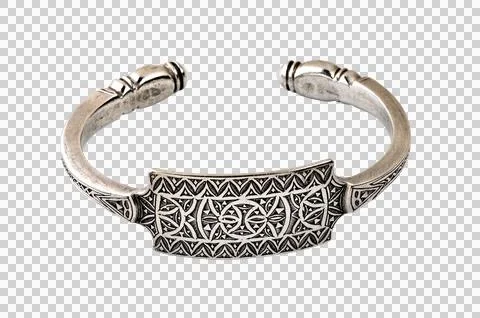 Handmade bracelet in silver Stock Photos