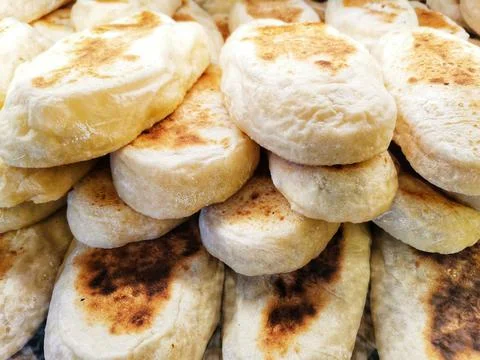 Handmade bread rolls. Stock Photos