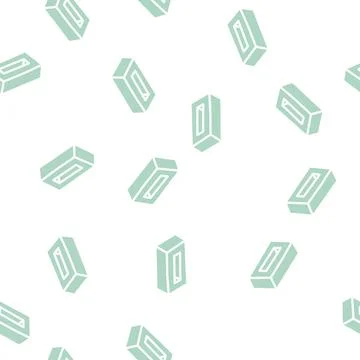 Handmade brick glyph vector seamless pattern Stock Illustration