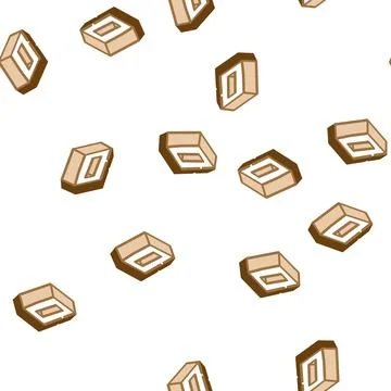 Handmade brick isometric icon seamless pattern Stock Illustration