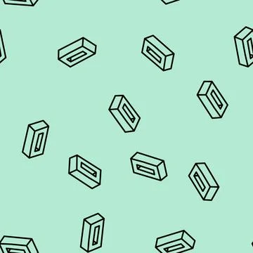 Handmade brick line vector seamless pattern Stock Illustration