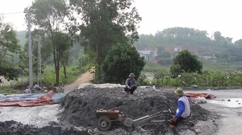 Handmade brick production Stock Footage 49699519