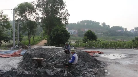 Handmade brick production Stock Footage 49699761