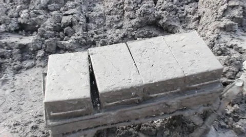 Handmade brick production Stock Footage 49713998