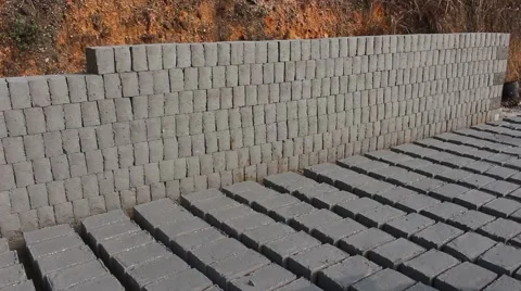 Handmade brick production Stock Footage 49714262