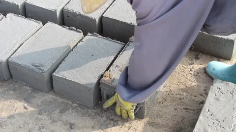 Handmade brick production Stock Footage 49714281