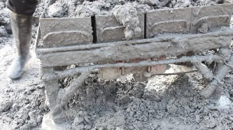 Handmade brick production Stock Footage 49714344