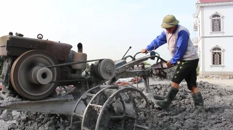 Handmade brick production Stock Footage 49714793