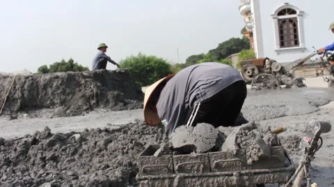 Handmade brick production Stock Footage 49715760