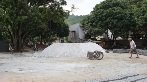 Handmade brick production Video stock 52373727