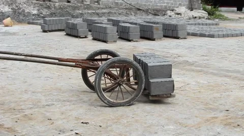 Handmade brick production Stock Footage 52373982