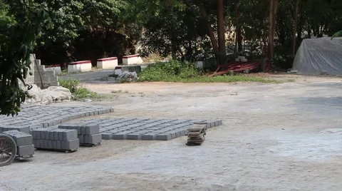 Handmade brick production Stock Footage 52374977