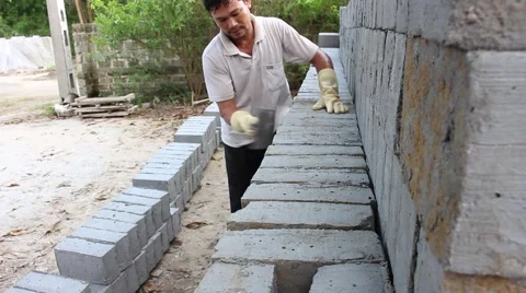 Handmade brick production Stock Footage 52375161