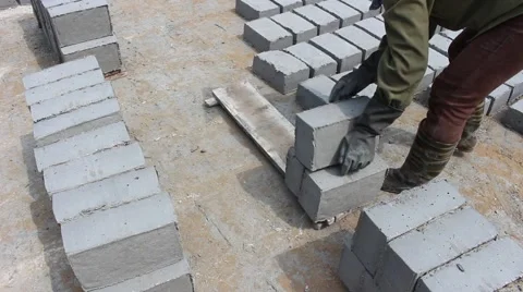Handmade brick production Stock Footage 52375218