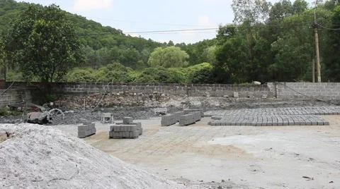 Handmade brick production Video stock 52375307