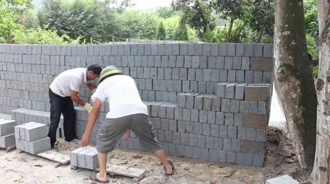 Handmade brick production Stock Footage 52375761