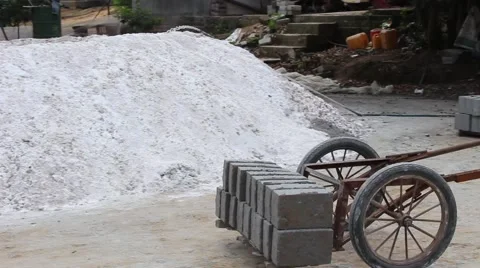 Handmade brick production Stock Footage 52375918