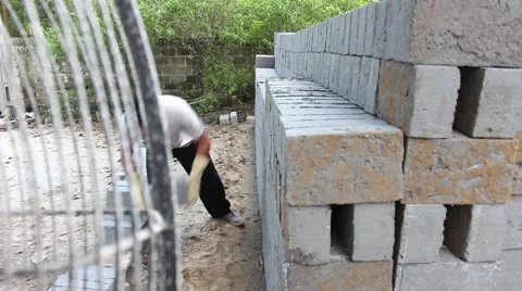 Handmade brick production Stock Footage 52376406