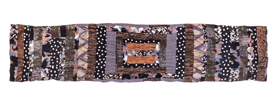 Handmade brown patchwork scarf isolated Stock Photos